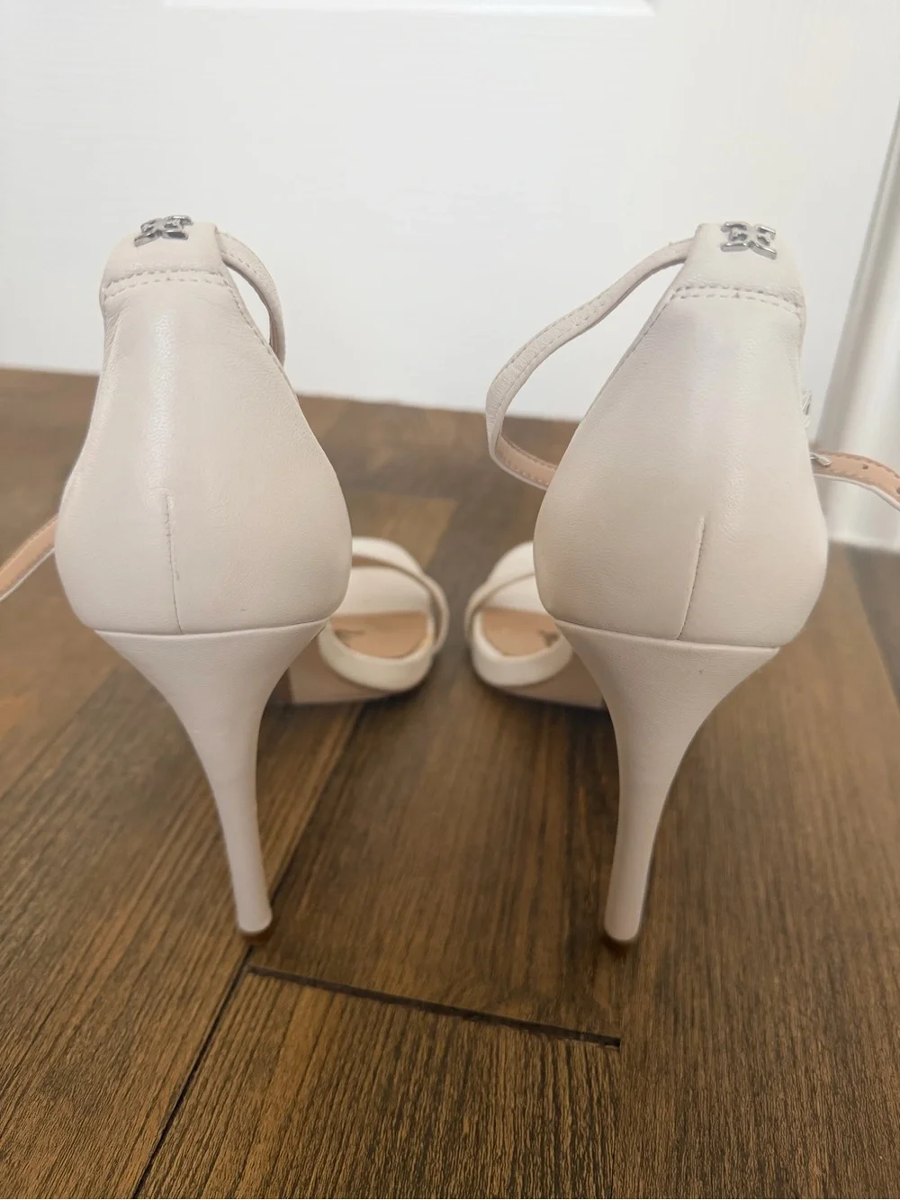 Sam Edelman Cream Ankle-Strap Heels Size 8.5